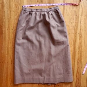 Vintage Tan Wool Pencil Skirt Camel Colored